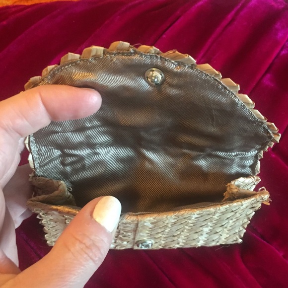 Vintage straw raffia flower pouches set - Picture 7 of 8